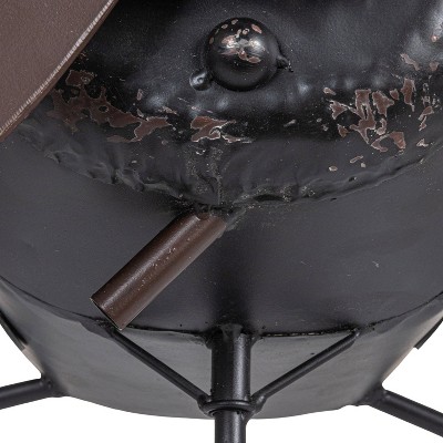 Distressed Black Metal Plane Wall Sculpture with Propellers