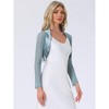 INSPIRE CHIC Women's Sheer Elegant Wedding Open Front Crop Bolero Shrugs - 2 of 4