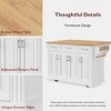 54" Embossed Texture Rolling Large Kitchen Island on 4 Wheels, with Storage, 4 Doors & 3 Drawers, for Kitchen, Dining Room - 4 of 4