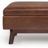 Owen - Small Rectangular Storage Ottoman - Distressed Saddle Brown - 4 of 4