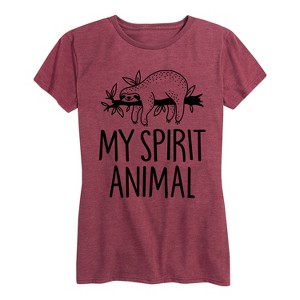 Women's - Instant Message - Sloths Are My Spirit Animal Short Sleeve Graphic T-Shirt - 1 of 4