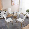 APRILSOUL37.4"chair set of 4,GOLDEN COLOR LEG,BLACK SEAT - 2 of 4
