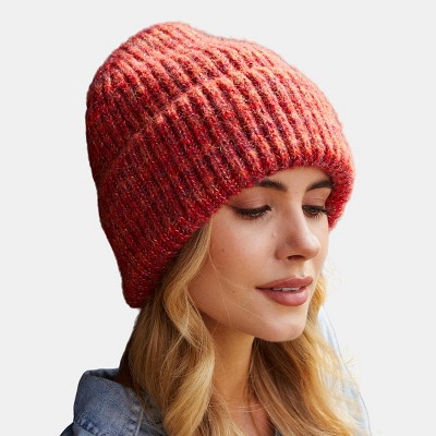 Women's Cozy Ribbed Beanie Red Knit Winter Hat - Cupshe