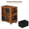 Yaheetech Modern Rolling End Table Side Table with 2 Foldable Fabric Drawers, Magazine Racks for Living Room - 3 of 4