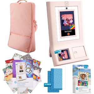 HP Sprocket Photobooth 3x4" Photo Printer, Bundle w/Zink Paper, Case, Screen Protector & More - 1 of 4