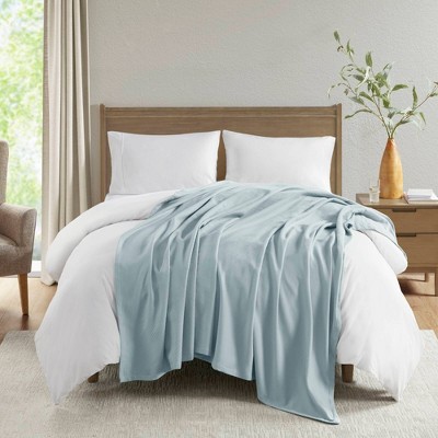 Twin Light Blue Cotton Machine Washable Blanket