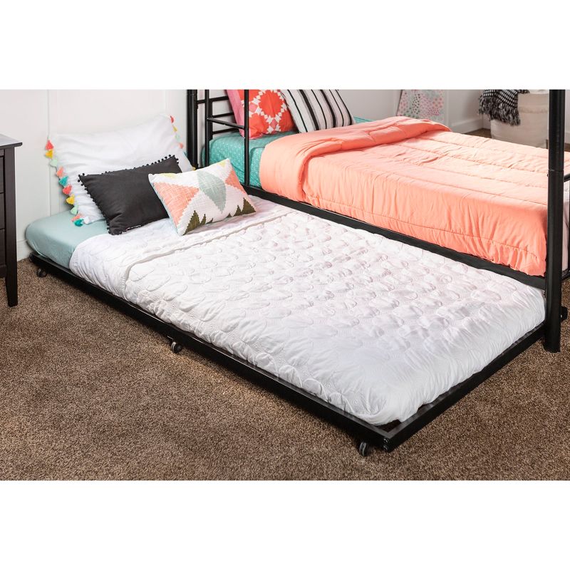 Twin Roll Out Trundle Bed Frame Black &#8211; Saracina Home, 3 of 8