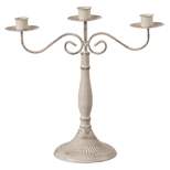 Fabulaxe Antique Distressed Metal Candelabra and Candlestick for Dining Room, Entryway, Kitchen and Vanity