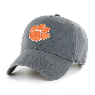 NCAA Clemson Tigers Men's Charcoal Gray Clean Up Fabric Washed Relaxed Fit Hat