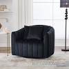 Oversized Velvet Swivel Accent Chair, 40.35"W Tufted Modern Barrel Armchair with Pillows for Living Room or Office-Maison Boucle - 3 of 4