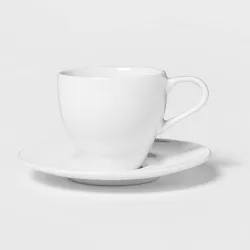 3.4oz Porcelain Espresso Cup with Saucer White - Threshold™