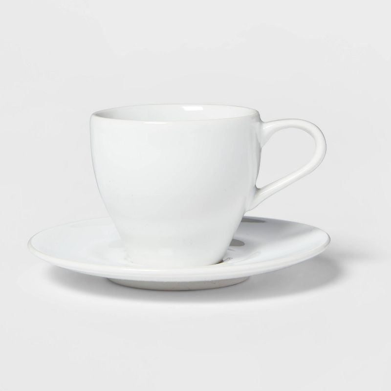 3.4oz Porcelain Espresso Cup with Saucer White - Threshold&#8482;, 1 of 10