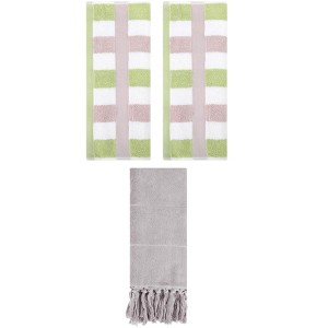 REGALWOVEN 3 Packs Cotton Absorbent Soft Decorative Bathroom Hand Towel for Kitchen - 1 of 4
