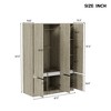 LOVMOR 6-Doors Wooden Wardrobe Storage with a Hanging Rail & 2 Shelves for Bedroom, Home Room - 4 of 4