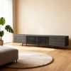 Luck Live 94.48" Black Modern TV Stand with Adjustable Shelves, Soft-Close Hinges & Cable Holes, Metal Legs for Home Living - 2 of 4