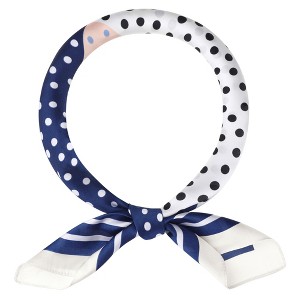 INSPIRE CHIC Women's Polka Dots Contrast Color Square Silk Neck Scarves 1Pc - 1 of 4