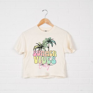 Simply Sage Market Women's Summer Vibes Only  Short Sleeve Relaxed Fit Cropped Tee - 1 of 3