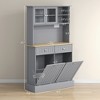Aghana Digitals Gray Kitchen Pantry Cabinet with Charging Station, 2 Tilt-Out Cabinets, Adjustable - 2 of 4