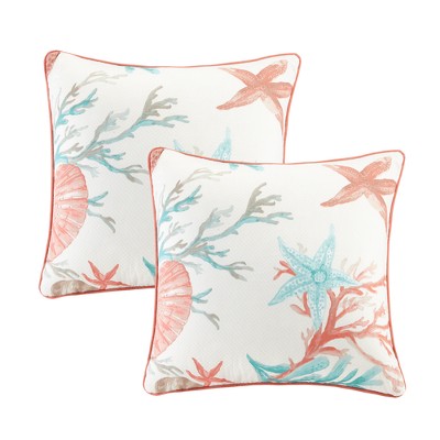 2pk Coral Throw Pillow 20"x20"