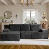 XIZZI Modular Left/Right Chaise Sectional Sofa, Quick-Ship Synthetic Leather or 4 Shimmer Fabric | Zero Assembly | High Density Foam & Pocket Springs - 2 of 4