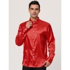 Lars Amadeus Men's Long Sleeves Button Down Prom Party Satin Dress Shirts - 3 of 4