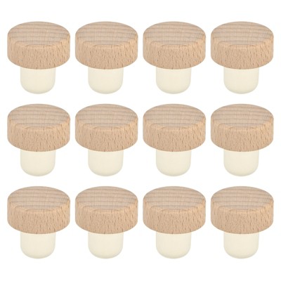 Unique Bargains Rubber Wooden T-shaped Reusable Sealing Wine Bottle Stopper 12 Pcs