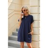 BLUEMING Womens T Shirt Dresses Crew Neck Mini Dresses Casual Short Sleeve Loose Flowy Dress with Pockets - 4 of 4