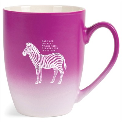 Elanze Designs 12 Ounce Ceramic Decorative Laser Engraved Giftable Novelty Tea Coffee Cup Mug Pink and White Zebra Balance Loyalty Awareness Clever