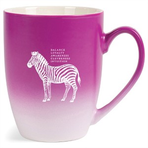Elanze Designs 12 Ounce Ceramic Decorative Laser Engraved Giftable Novelty Tea Coffee Cup Mug Pink and White Zebra Balance Loyalty Awareness Clever - 1 of 4