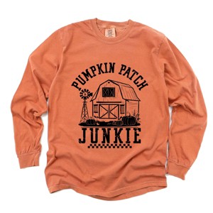 Simply Sage Market Pumpkin Patch Junkie Barn Garment Dyed Long Sleeve - 1 of 4