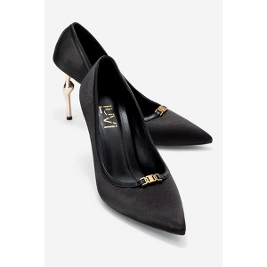 Milos - Black Satin Buckle High Heel (Women) | Prologue Shoes - 1 of 4