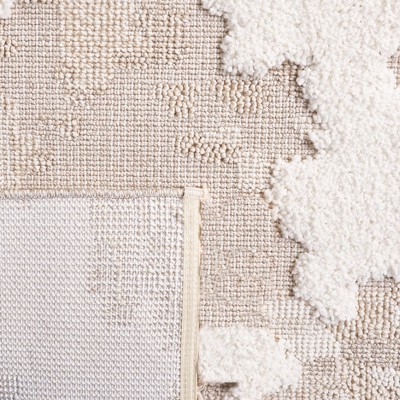Ivory Geometric 54'' Synthetic Easy-Care Area Rug