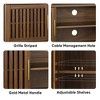 LIVAREEmlen 63 inch TV Stand with 2 Grille Door Cabinets and Adjustable Storage Rack,Suitable For TV Cabinets with 55/65/70 Inch Tvs,Walnut Wood - 4 of 4