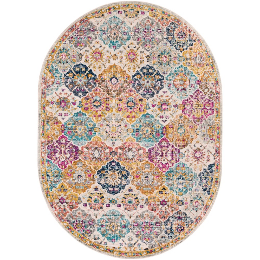 Photos - Area Rug Livabliss 6'7"x9' Oval Emily Traditional Rug Multicolor