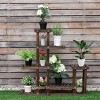 Costway Outdoor Wooden Plant Flower Display Stand 6 Wood Shelf Storage Rack Garden - 4 of 4