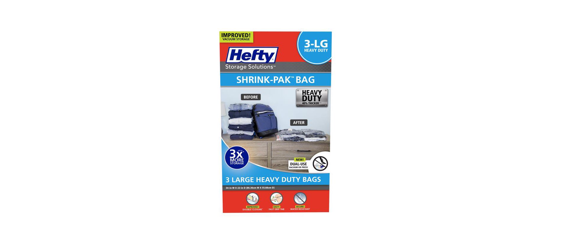 Hefty Shrink-Pak Clear Vacuum Cube Storage Bags (Case of 2)