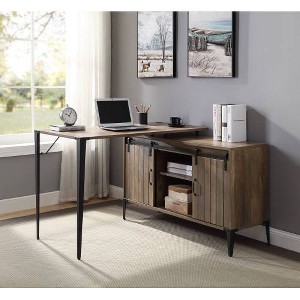 Anybear 48" Gray Oak and Black Finish Writing Desk - 1 of 3