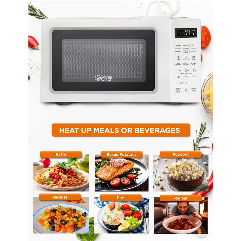 COMMERCIAL CHEF Countertop Microwave Oven 0.7 Cu. Ft. 700W, 3 of 9