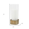 HomeRoots Set of Two Clear And Gold Hammered Glass And Metal Tabletop Hurricane Candle Holders - 3 of 4