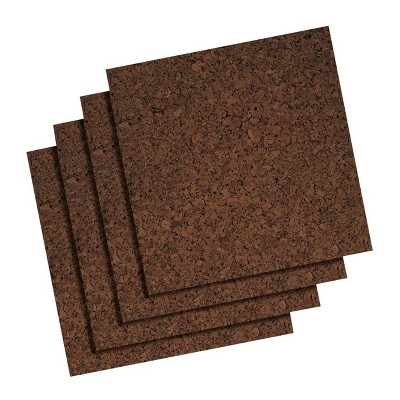 Quartet 12" 4pk Cork Board Wall Tiles