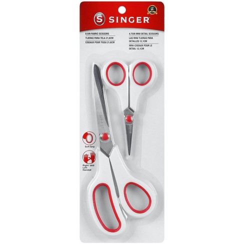 Singer Fabric & Craft Scissors Set W/comfort Grip 2/pkg-8.5 Lightweight &  4.75 Detail Scissors : Target