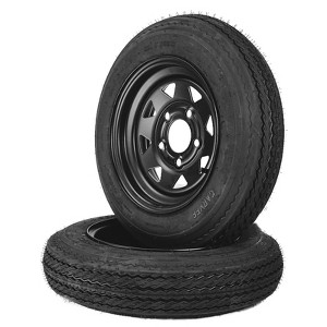 2-Pack Trailer Tire On Rim 4.80-12 480-12 4.80x12 Trailer Tires and 5 Lug on 4.5 in PCD 12 in Wheels 6PR Black - 1 of 4