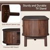 NicBex Modern TV Stand with Rattan-Front Drawer for 75" TVs, Media Console TV Cabinet for Living Room, Bedroom, Dark Brown - 3 of 4