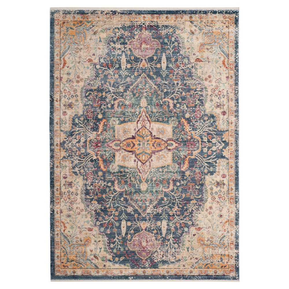 Blue/Purple Medallion Loomed Accent Rug 4'x6' - Safavieh