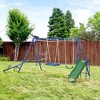 Outsunny Metal Swing Set for Backyard for Ages 3-8 - 2 of 4