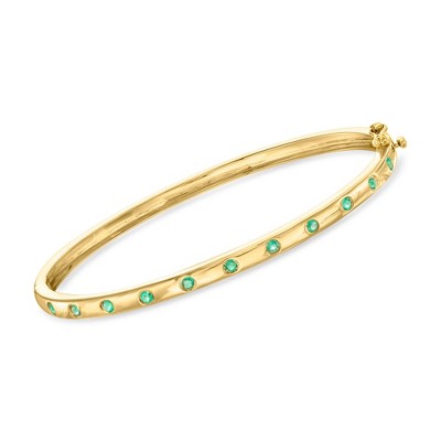 Ross-Simons 0.30 ct. t.w. Emerald Bangle Bracelet in 18kt Gold Over Sterling