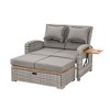 Royal Hampton Outdoor Reclining Chaise Lounge Set w Storage Bench, Pillows, Gray - 4 of 4