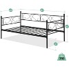 Twin Daybed with Headboard, Metal Sofa Bed Frame with Slat Support, No Box Spring Needed, Multifunctional for Bedroom Living Room Guest Room - 2 of 4