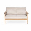 2-Piece Outdoor Patio Acacia Wood Rope Weave Conversation Sofa Set with Coffee Table - 3 of 4