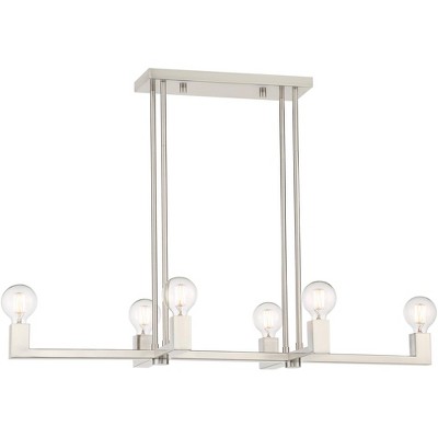 Possini Euro Design Kantwell 39 3/4"W Brushed Nickel 6-Light Island Chandelier